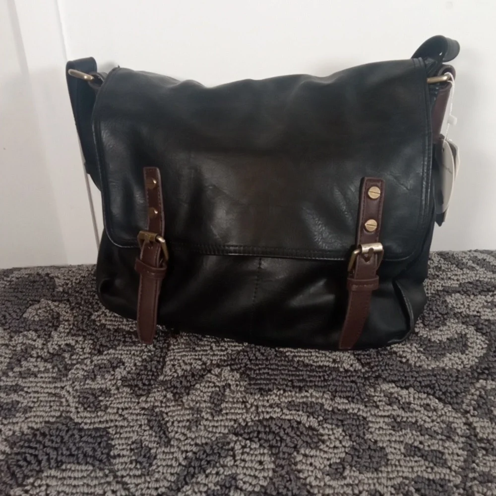 Republic Womens Vegan Leather Messanger Laptop Bag Womens